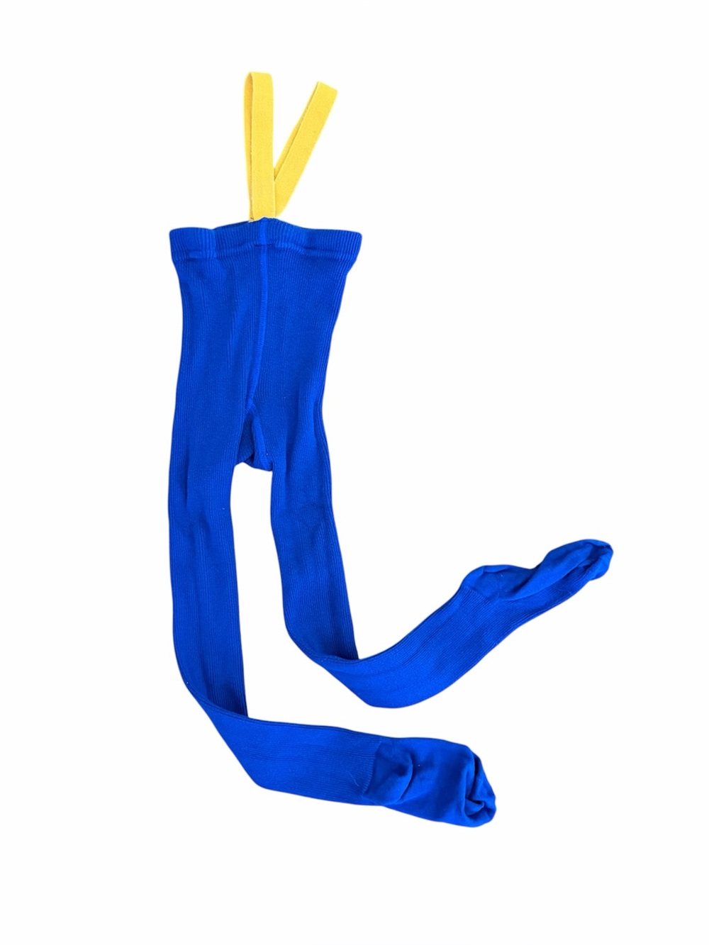 Silly Silas (2-3y) Blue Tights with Yellow Suspenders